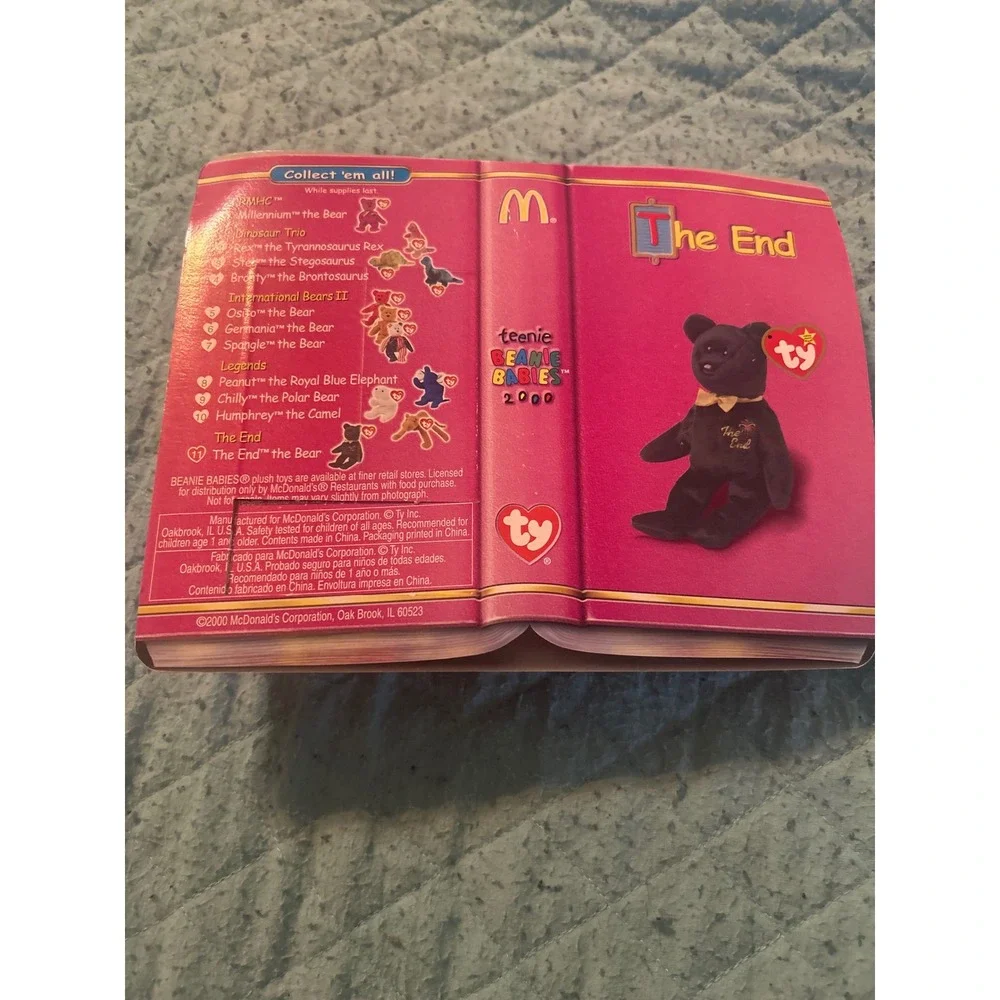 Ty McDonald's Teenie‎ Beanie Babies 2000 The End Bear Black Gold Sealed Book